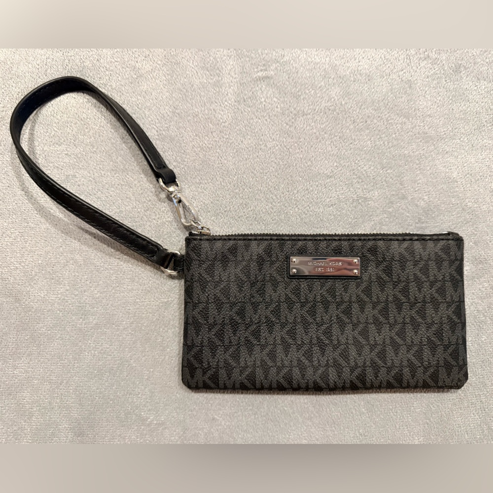 Michael Kors Charcoal Logo Wristlet